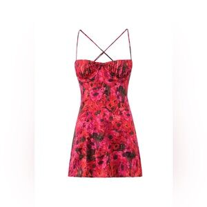 For Love And Lemons Red Floral Mini Dress